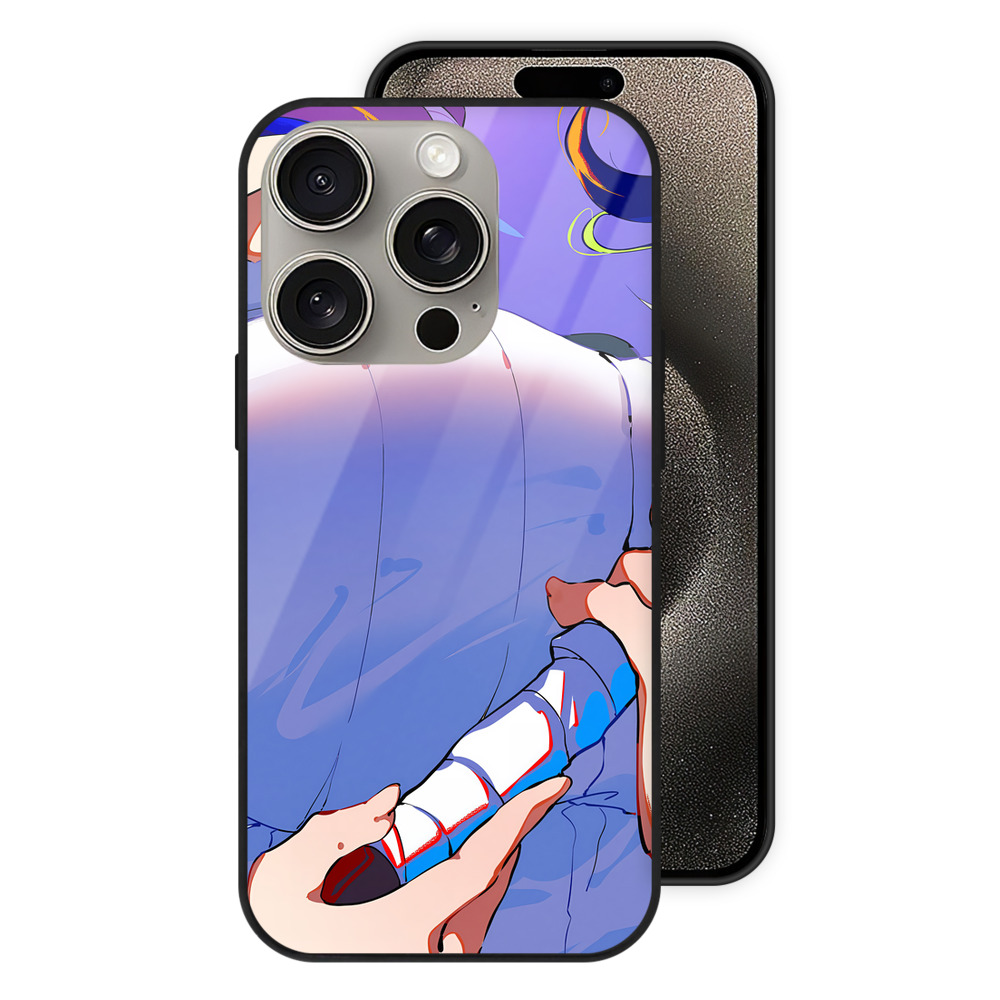 （画像用） 葬送のフリーレン Frieren 【iPhone15Pro対応】スマホケース 耐衝撃＆黄変防止 背面ガラス
