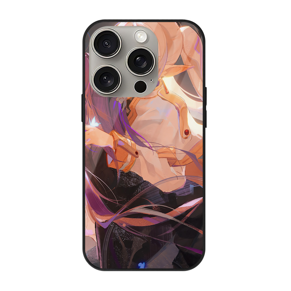 （画像用） 葬送のフリーレン Frieren 【iPhone15Pro対応】スマホケース 耐衝撃＆黄変防止 背面ガラス