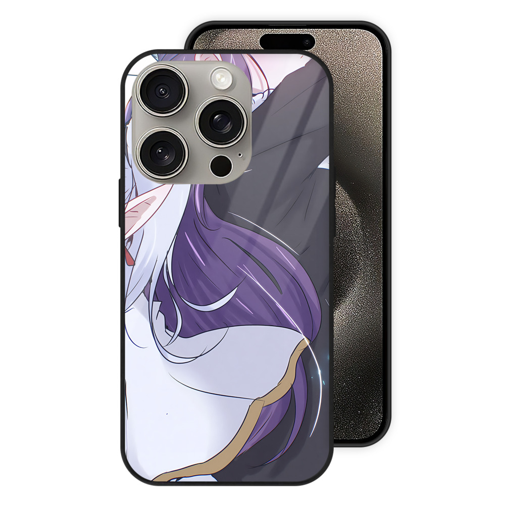 （画像用） 葬送のフリーレン Frieren 【iPhone15Pro対応】スマホケース 耐衝撃＆黄変防止 背面ガラス