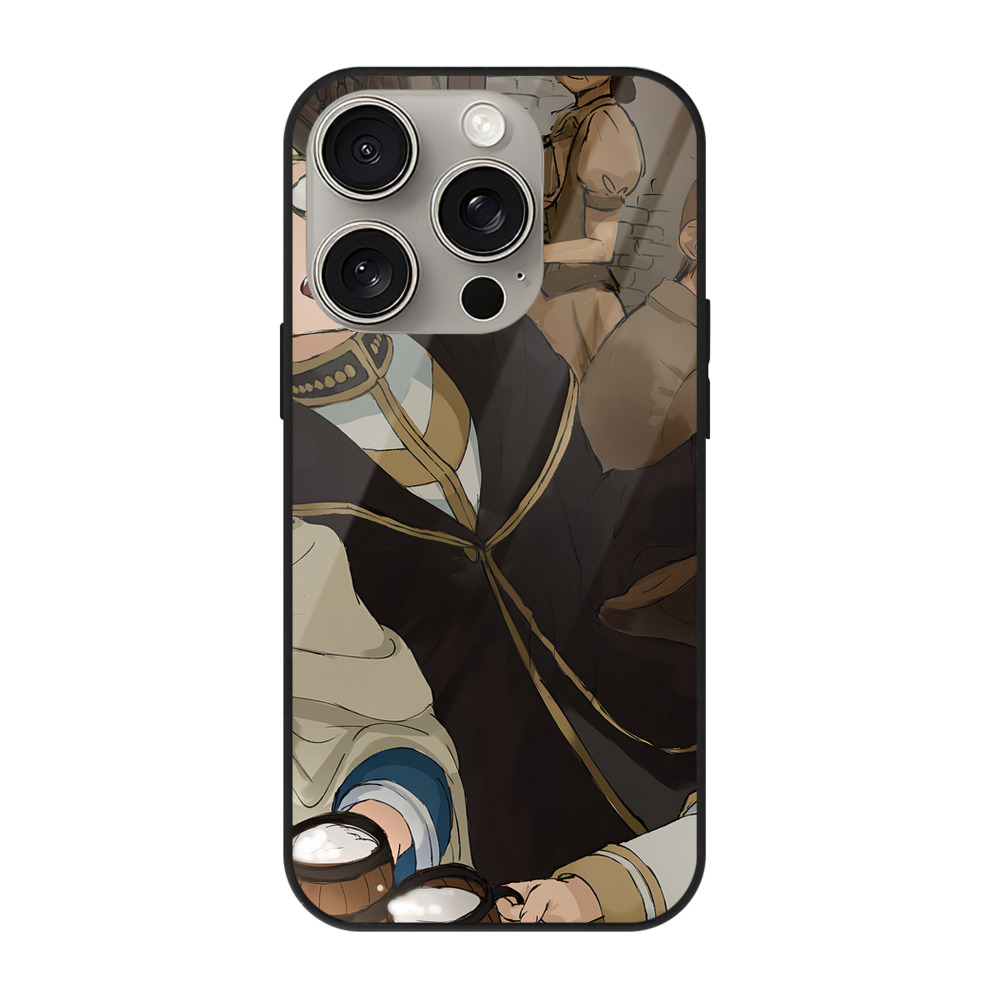 （画像用） 葬送のフリーレン Frieren 【iPhone15Pro対応】スマホケース 耐衝撃＆黄変防止 背面ガラス