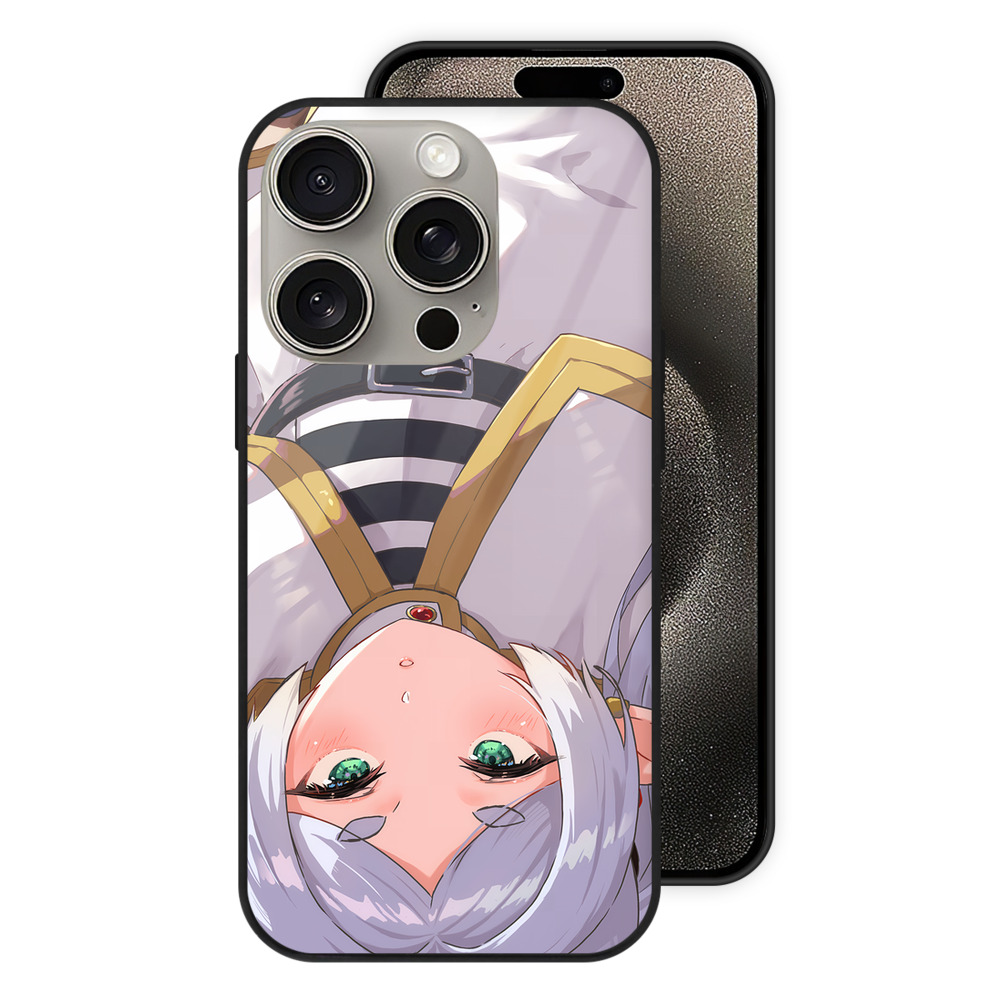 （画像用） 葬送のフリーレン Frieren 【iPhone15Pro対応】スマホケース 耐衝撃＆黄変防止 背面ガラス