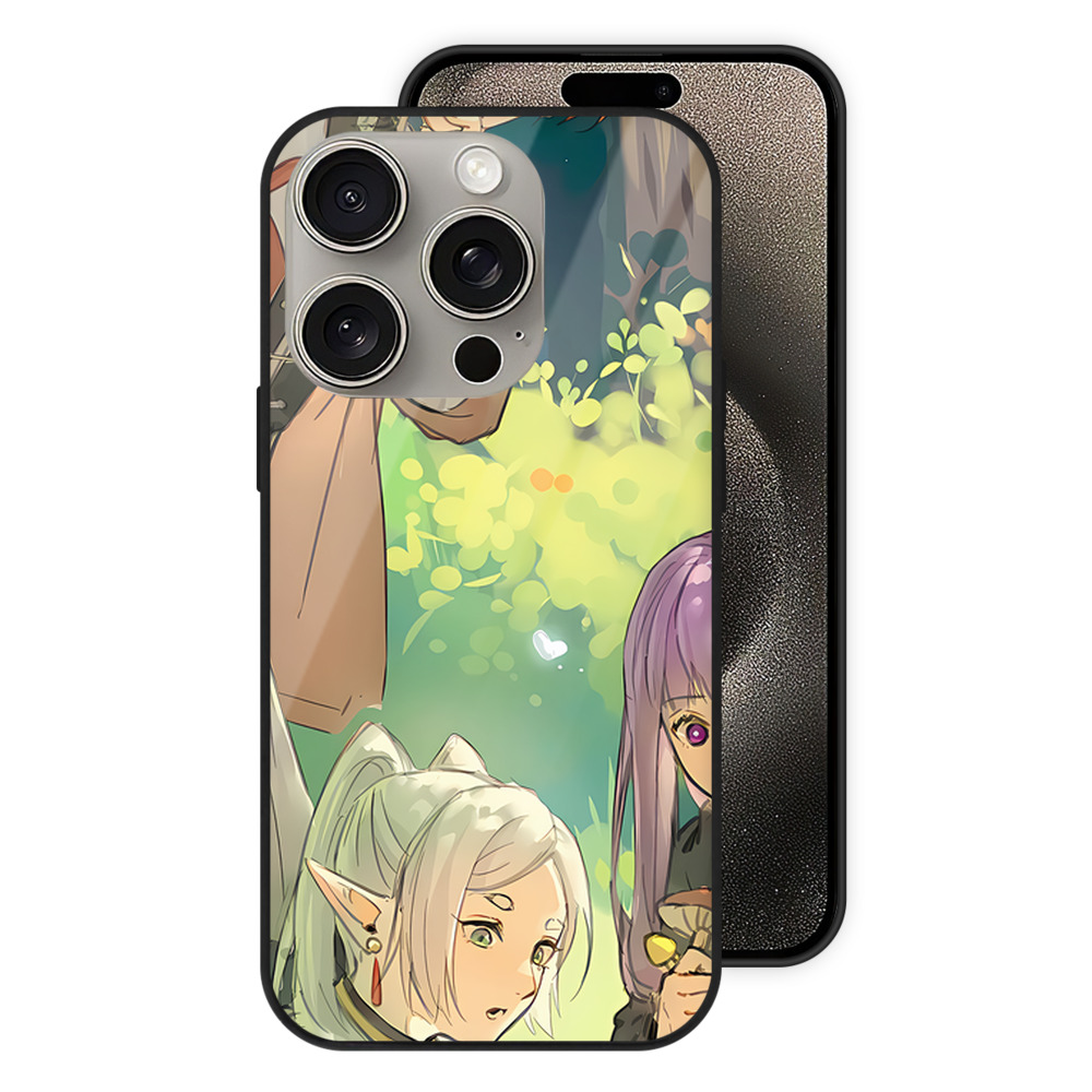（画像用） 葬送のフリーレン Frieren 【iPhone15Pro対応】スマホケース 耐衝撃＆黄変防止 背面ガラス