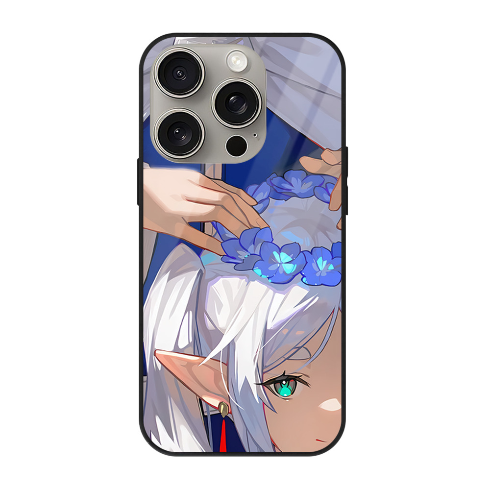 （画像用） 葬送のフリーレン Frieren 【iPhone15Pro対応】スマホケース 耐衝撃＆黄変防止 背面ガラス
