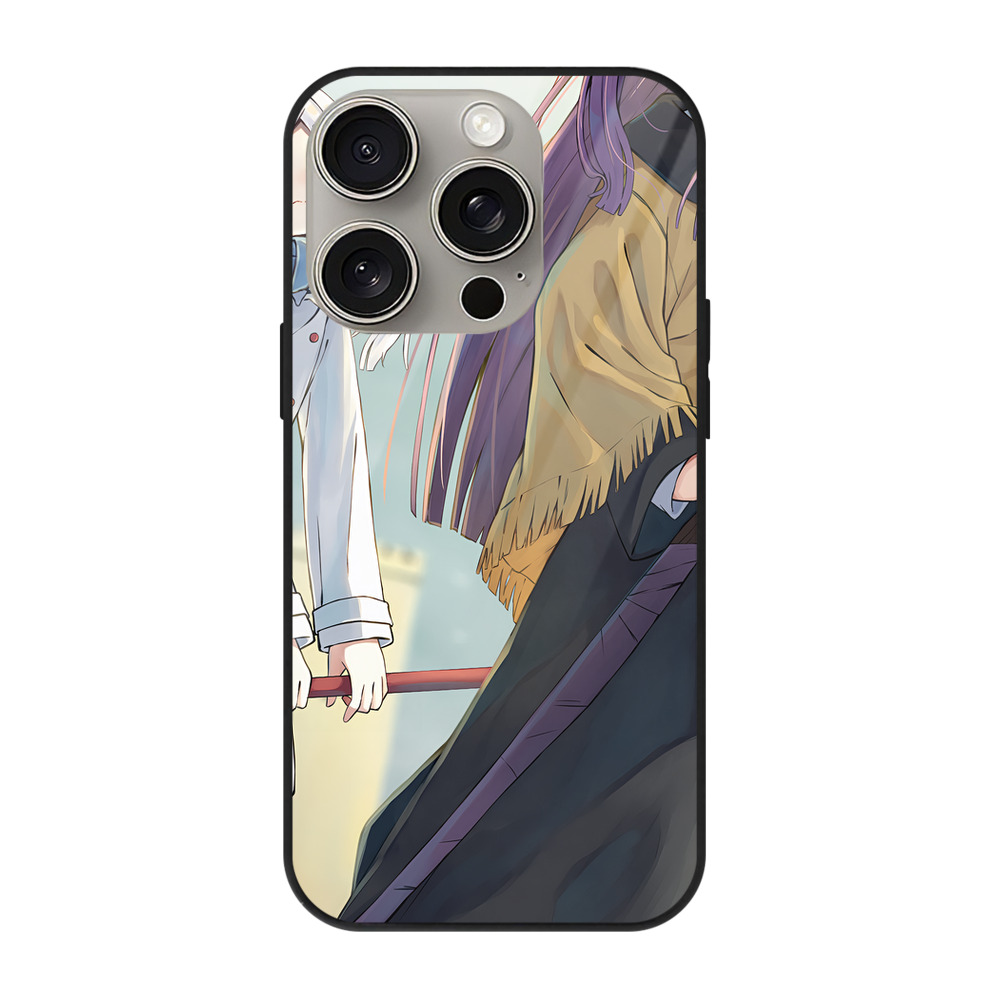 （画像用） 葬送のフリーレン Frieren 【iPhone15Pro対応】スマホケース 耐衝撃＆黄変防止 背面ガラス