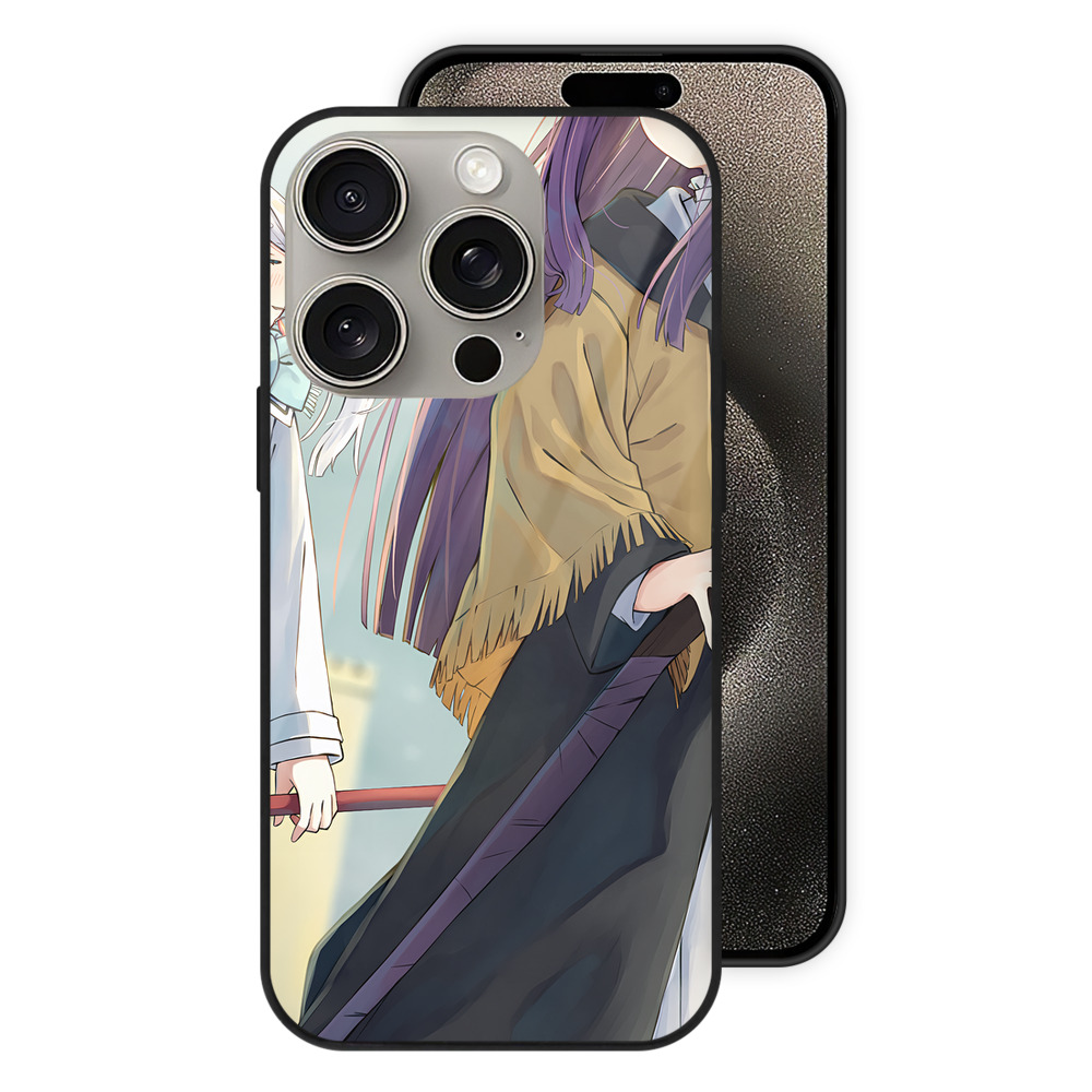 （画像用） 葬送のフリーレン Frieren 【iPhone15Pro対応】スマホケース 耐衝撃＆黄変防止 背面ガラス