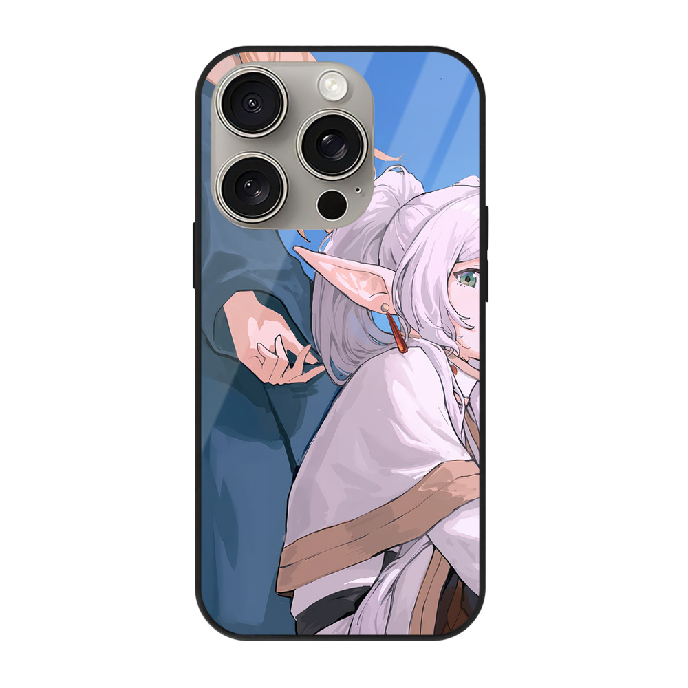 （画像用） 葬送のフリーレン Frieren 【iPhone15Pro対応】スマホケース 耐衝撃＆黄変防止 背面ガラス