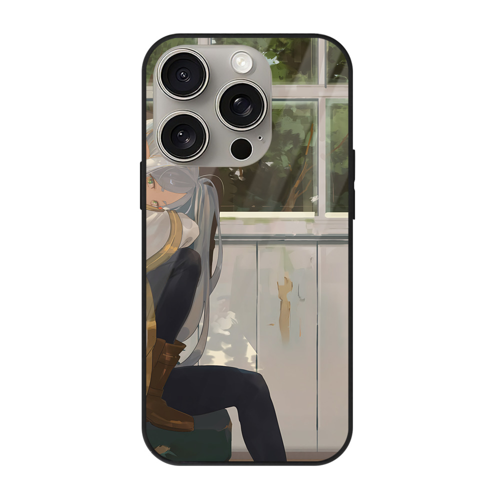 （画像用） 葬送のフリーレン Frieren 【iPhone15Pro対応】スマホケース 耐衝撃＆黄変防止 背面ガラス