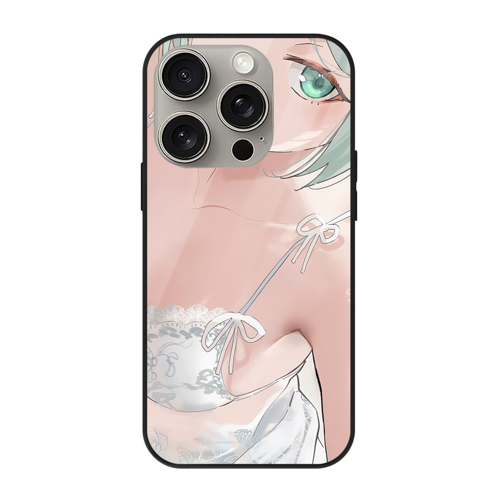 （画像用） 葬送のフリーレン Frieren 【iPhone15Pro対応】スマホケース 耐衝撃＆黄変防止 背面ガラス