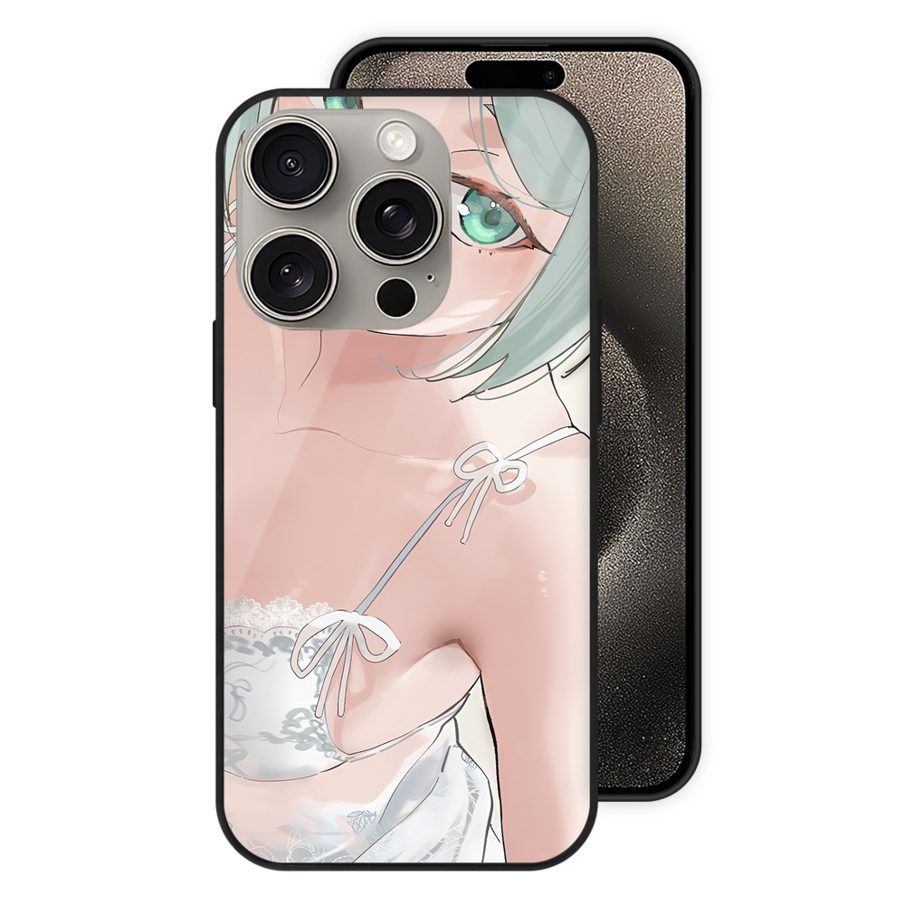 （画像用） 葬送のフリーレン Frieren 【iPhone15Pro対応】スマホケース 耐衝撃＆黄変防止 背面ガラス