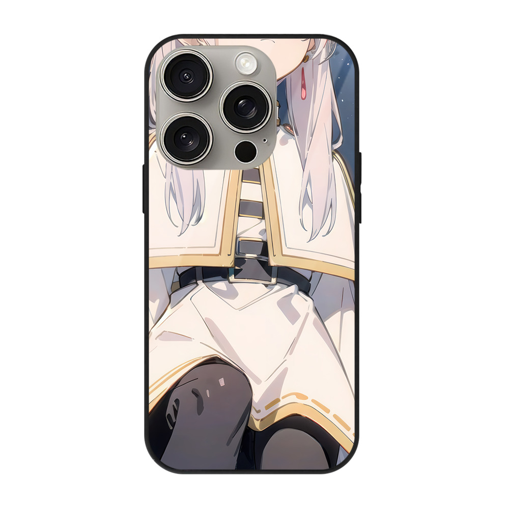 （画像用） 葬送のフリーレン Frieren 【iPhone15Pro対応】スマホケース 耐衝撃＆黄変防止 背面ガラス