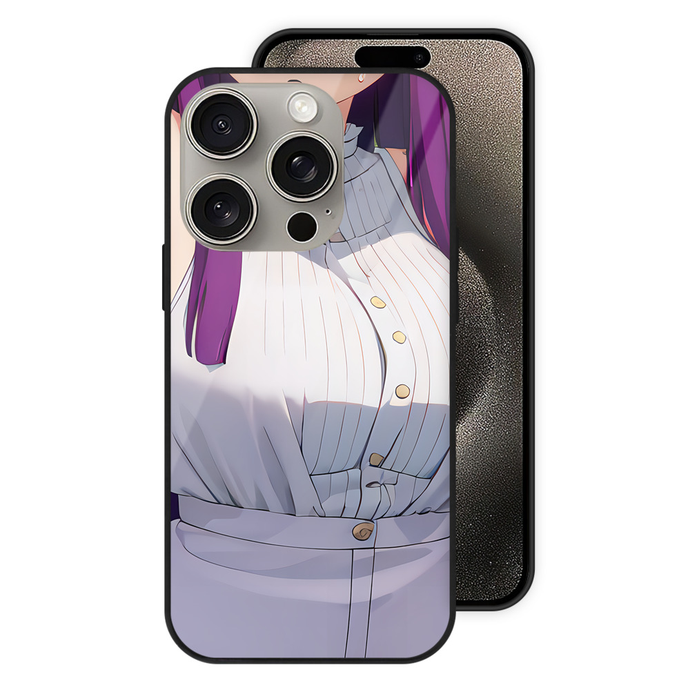 （画像用） 葬送のフリーレン Frieren 【iPhone15Pro対応】スマホケース 耐衝撃＆黄変防止 背面ガラス