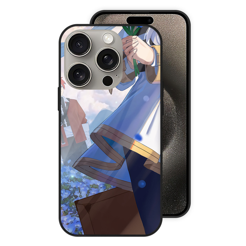 （画像用） 葬送のフリーレン Frieren 【iPhone15Pro対応】スマホケース 耐衝撃＆黄変防止 背面ガラス