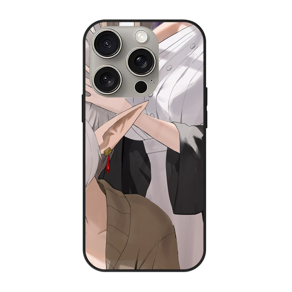 （画像用） 葬送のフリーレン Frieren 【iPhone15Pro対応】スマホケース 耐衝撃＆黄変防止 背面ガラス