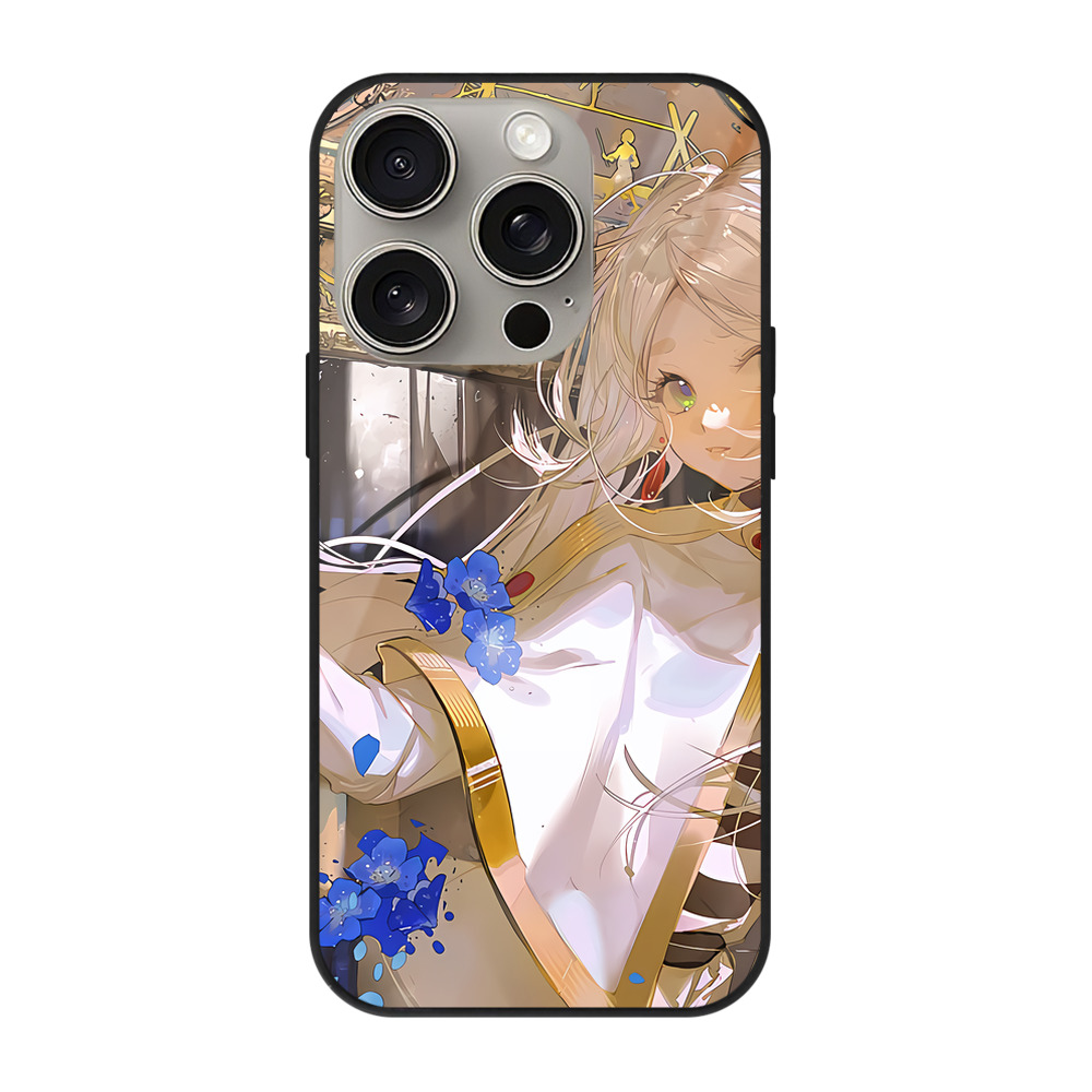 （画像用） 葬送のフリーレン Frieren 【iPhone15Pro対応】スマホケース 耐衝撃＆黄変防止 背面ガラス