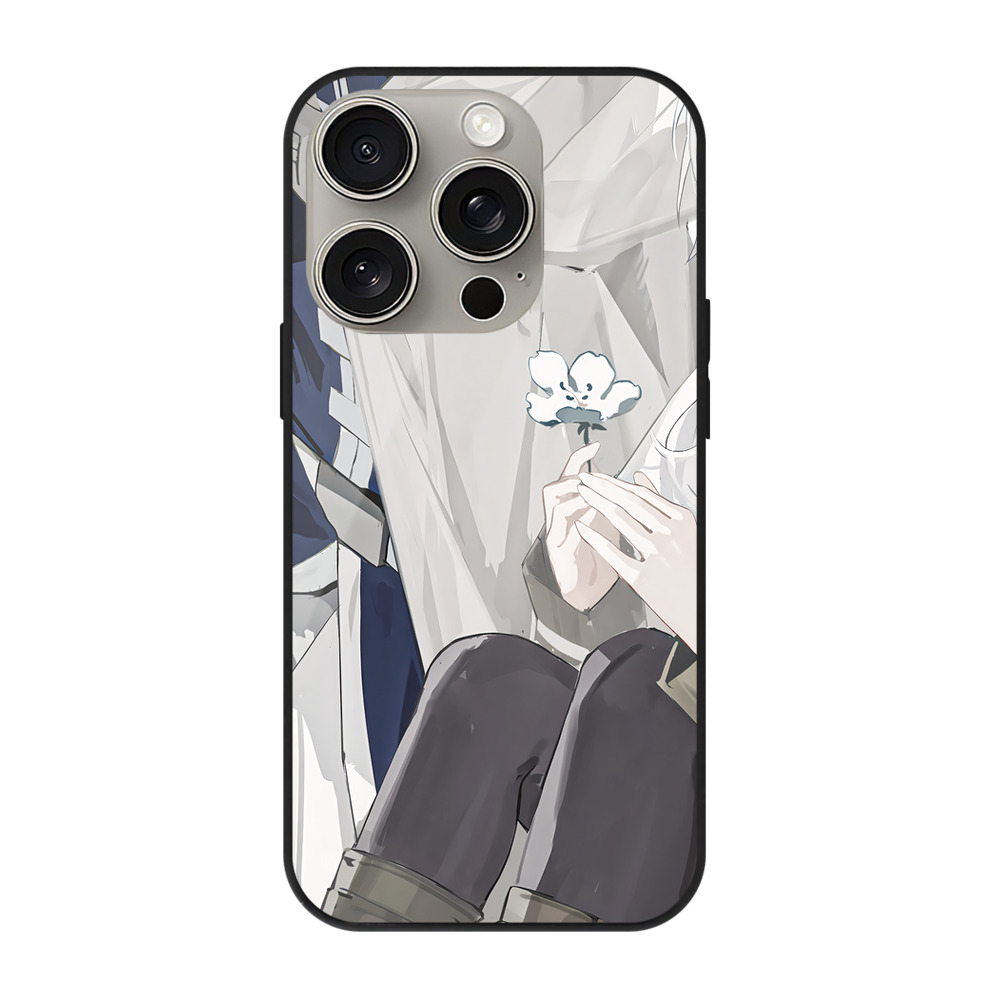 （画像用） 葬送のフリーレン Frieren 【iPhone15Pro対応】スマホケース 耐衝撃＆黄変防止 背面ガラス