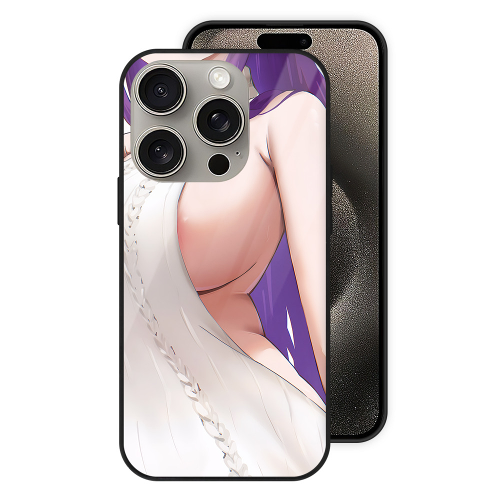 （画像用） 葬送のフリーレン Frieren 【iPhone15Pro対応】スマホケース 耐衝撃＆黄変防止 背面ガラス