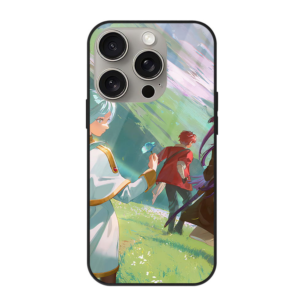 （画像用） 葬送のフリーレン Frieren 【iPhone15Pro対応】スマホケース 耐衝撃＆黄変防止 背面ガラス