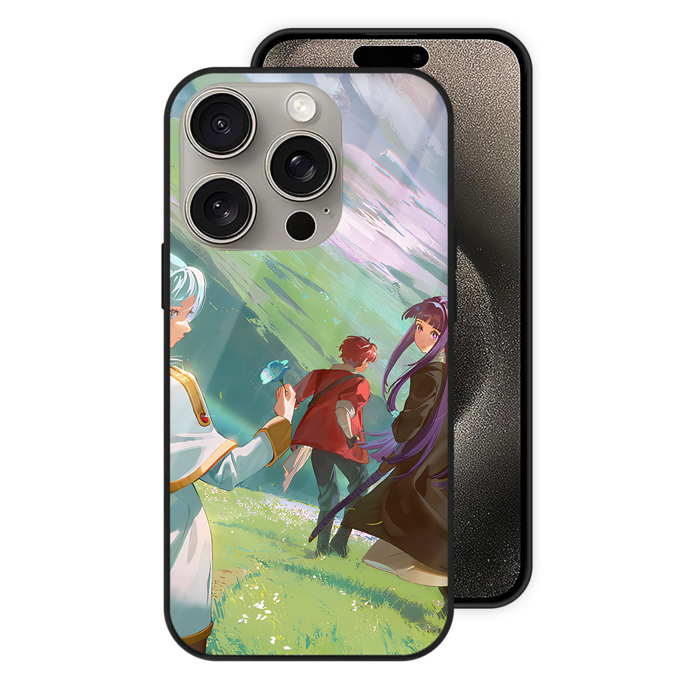 （画像用） 葬送のフリーレン Frieren 【iPhone15Pro対応】スマホケース 耐衝撃＆黄変防止 背面ガラス
