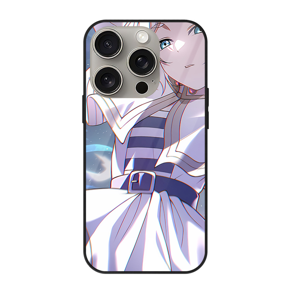（画像用） 葬送のフリーレン Frieren 【iPhone15Pro対応】スマホケース 耐衝撃＆黄変防止 背面ガラス