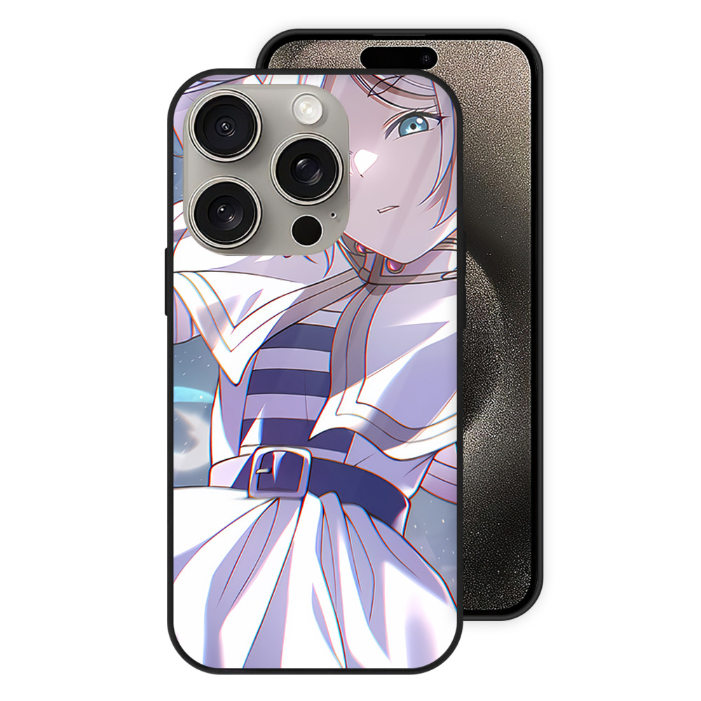 （画像用） 葬送のフリーレン Frieren 【iPhone15Pro対応】スマホケース 耐衝撃＆黄変防止 背面ガラス