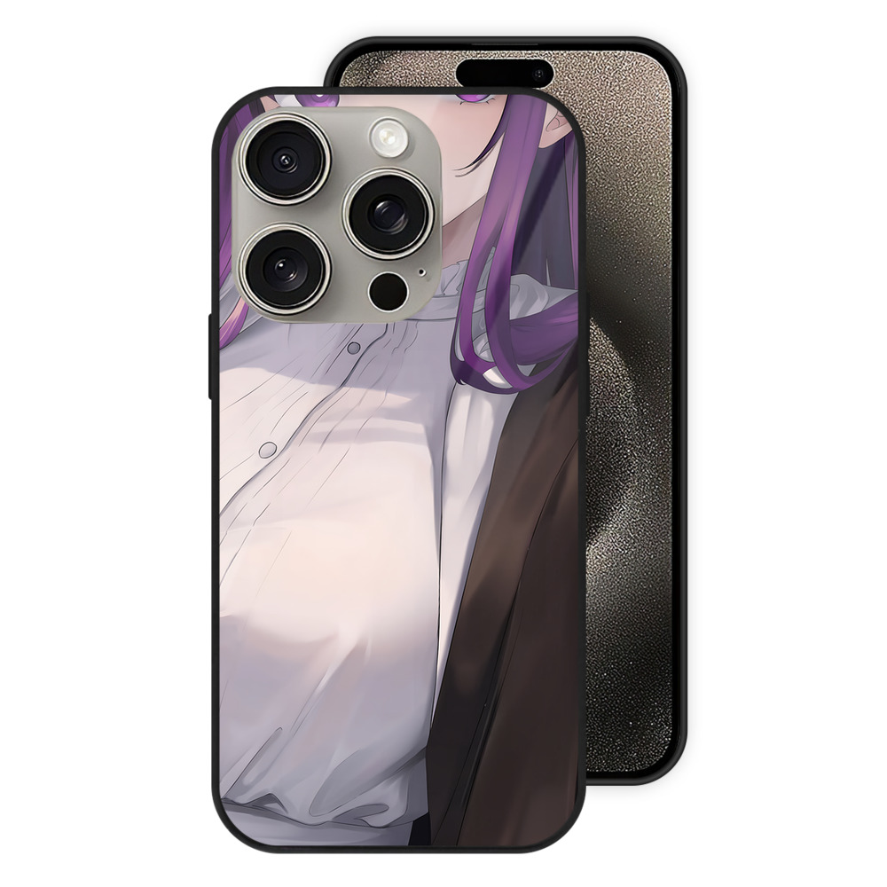 （画像用） 葬送のフリーレン Frieren 【iPhone15Pro対応】スマホケース 耐衝撃＆黄変防止 背面ガラス