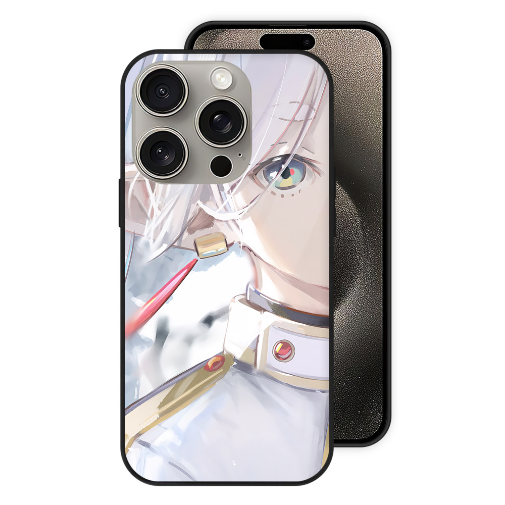 （画像用） 葬送のフリーレン Frieren 【iPhone15Pro対応】スマホケース 耐衝撃＆黄変防止 背面ガラス