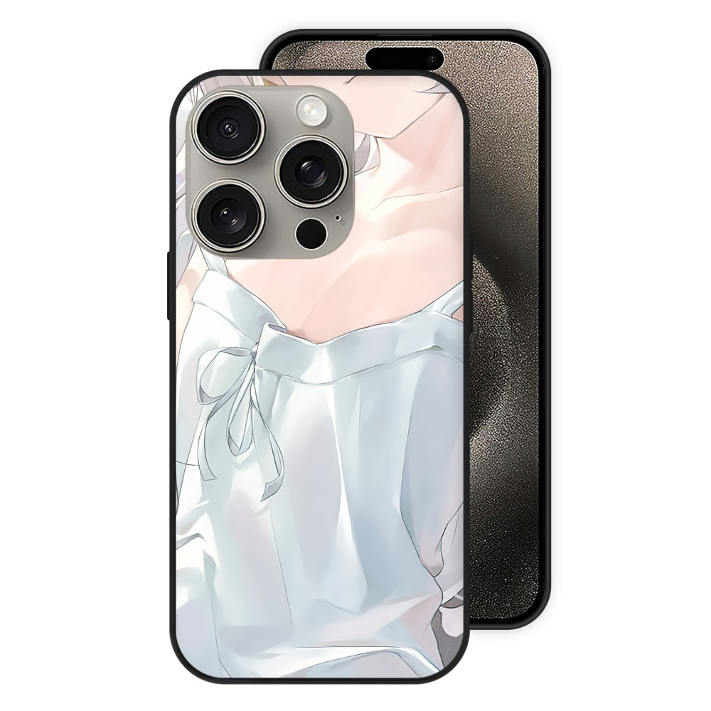 （画像用） 葬送のフリーレン Frieren 【iPhone15Pro対応】スマホケース 耐衝撃＆黄変防止 背面ガラス