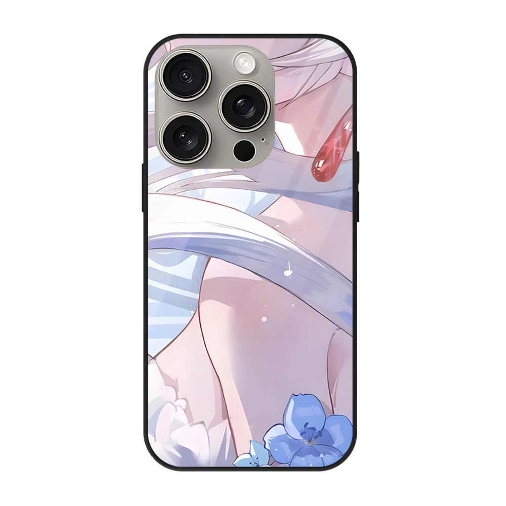 （画像用） 葬送のフリーレン Frieren 【iPhone15Pro対応】スマホケース 耐衝撃＆黄変防止 背面ガラス