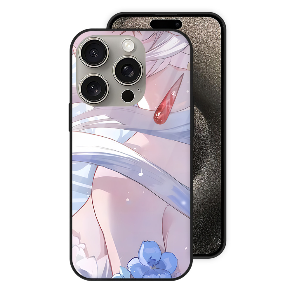（画像用） 葬送のフリーレン Frieren 【iPhone15Pro対応】スマホケース 耐衝撃＆黄変防止 背面ガラス