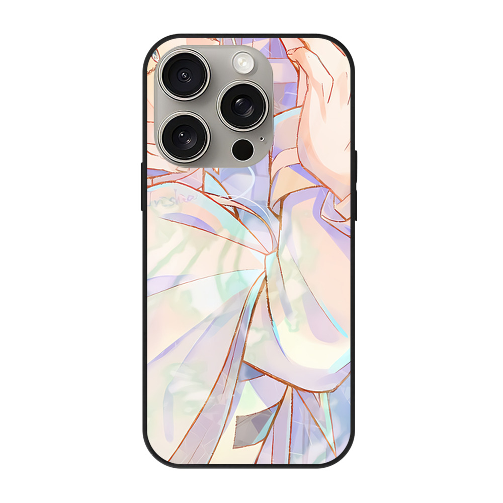 （画像用） 葬送のフリーレン Frieren 【iPhone15Pro対応】スマホケース 耐衝撃＆黄変防止 背面ガラス