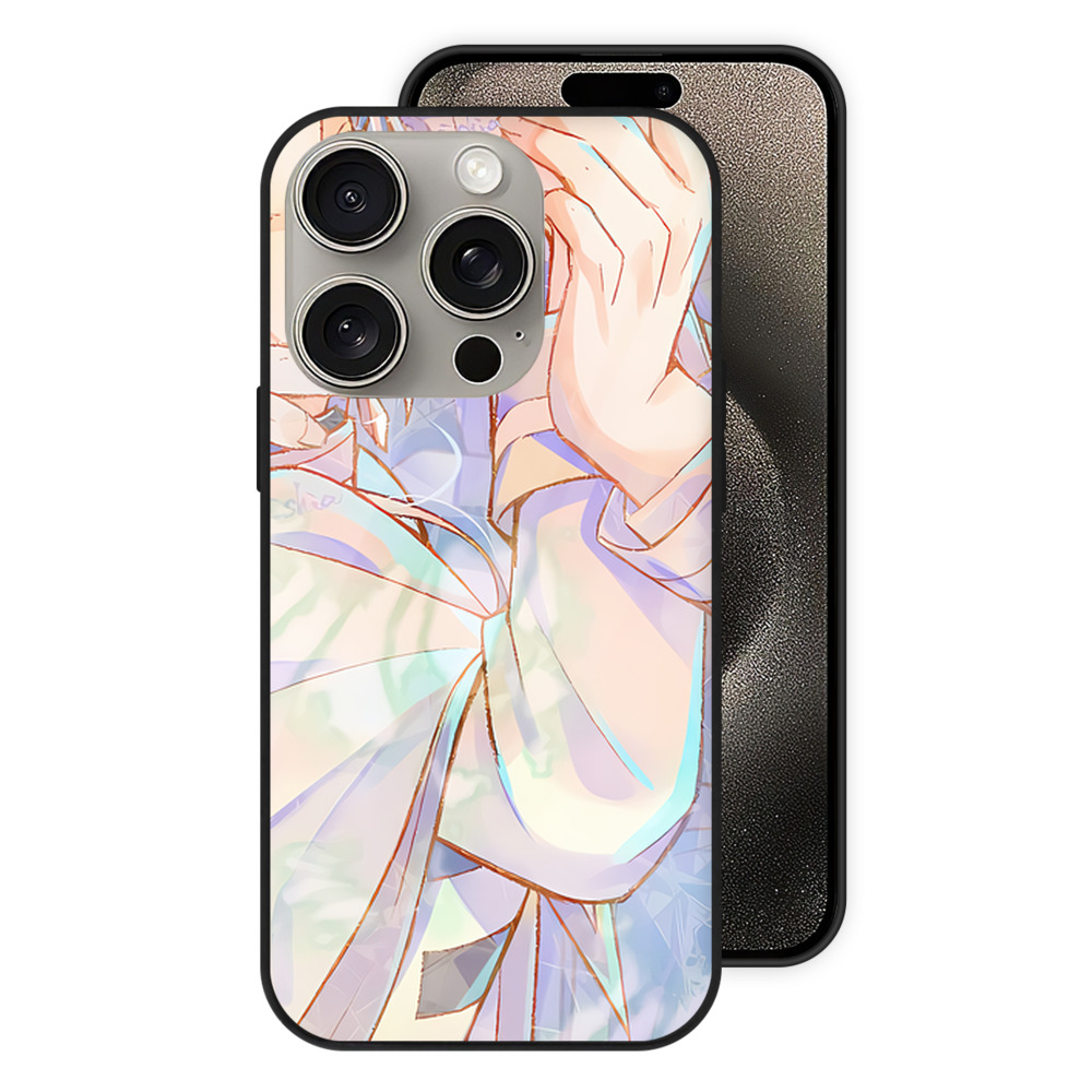 （画像用） 葬送のフリーレン Frieren 【iPhone15Pro対応】スマホケース 耐衝撃＆黄変防止 背面ガラス