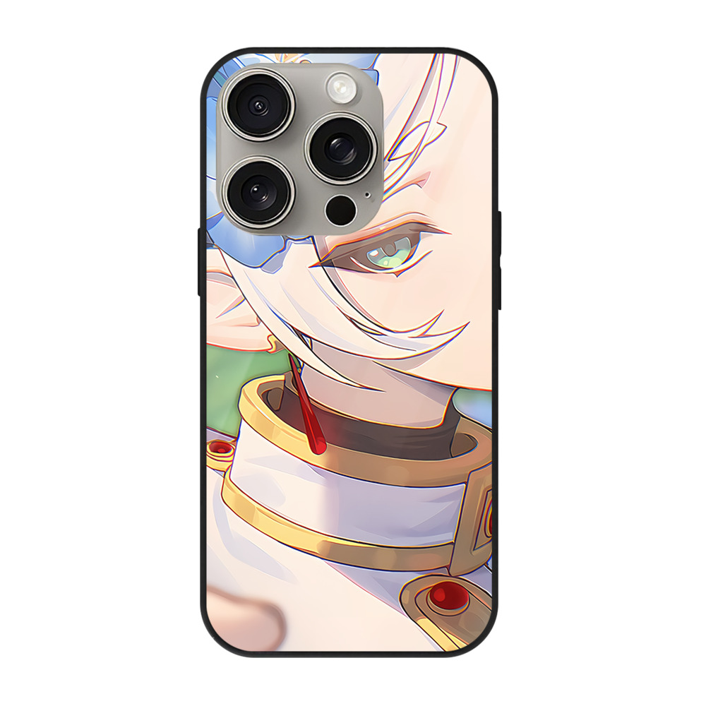 （画像用） 葬送のフリーレン Frieren 【iPhone15Pro対応】スマホケース 耐衝撃＆黄変防止 背面ガラス