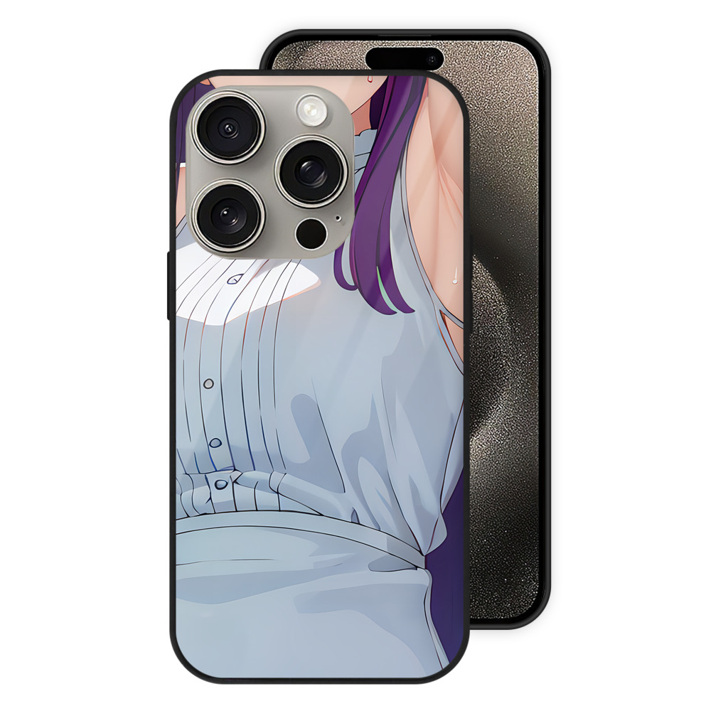 （画像用） 葬送のフリーレン Frieren 【iPhone15Pro対応】スマホケース 耐衝撃＆黄変防止 背面ガラス