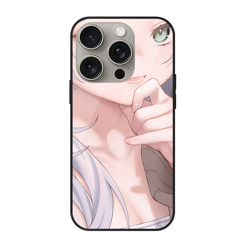 （画像用） 葬送のフリーレン Frieren 【iPhone15Pro対応】スマホケース 耐衝撃＆黄変防止 背面ガラス