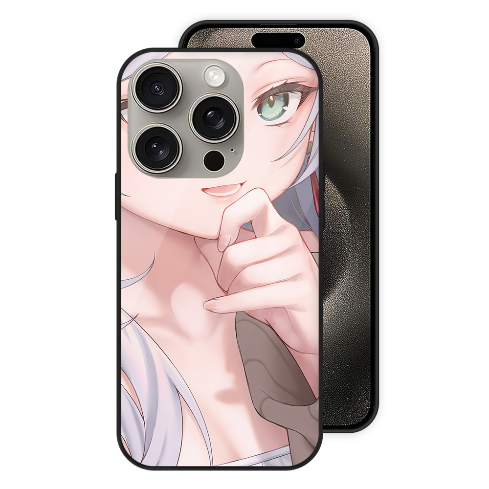 （画像用） 葬送のフリーレン Frieren 【iPhone15Pro対応】スマホケース 耐衝撃＆黄変防止 背面ガラス