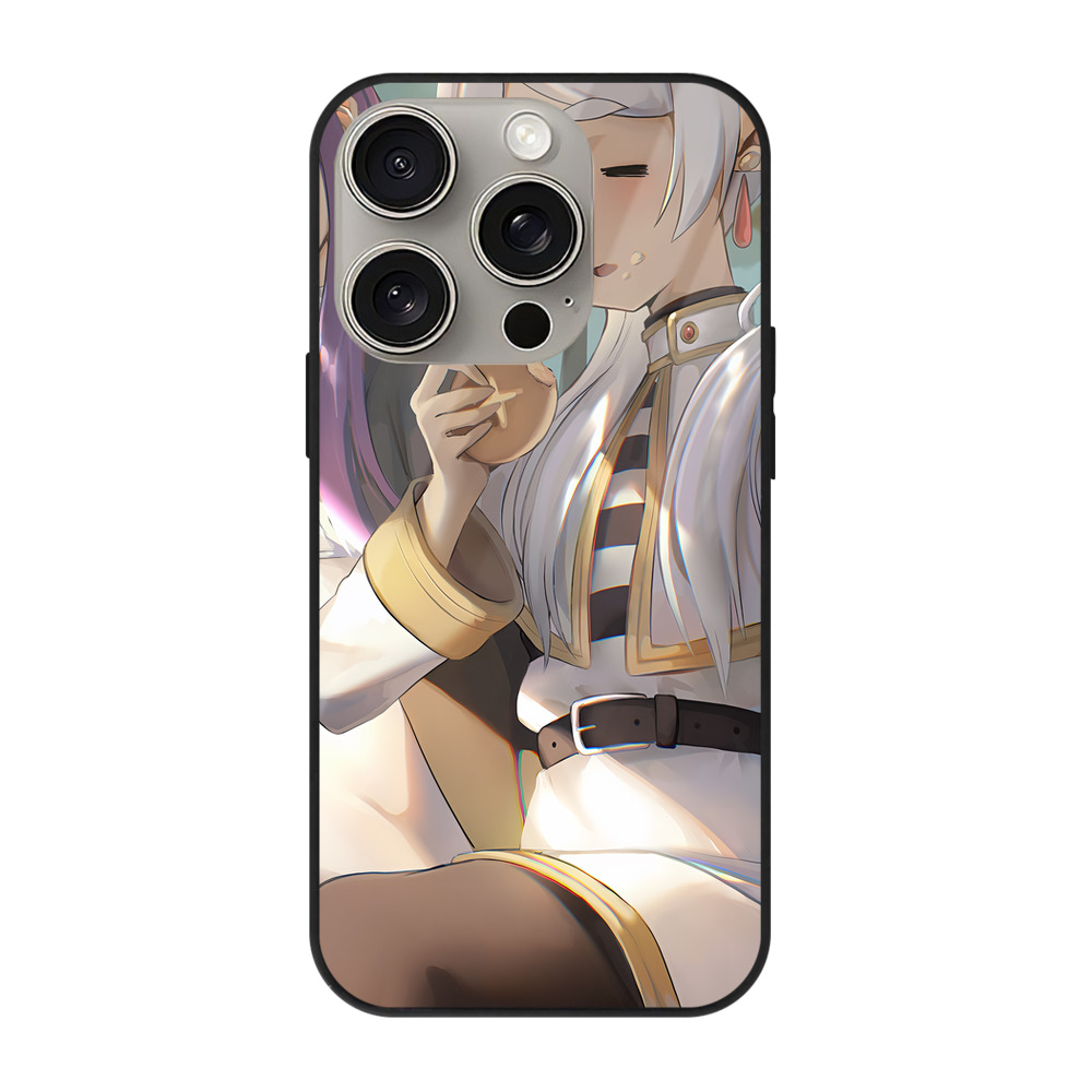 （画像用） 葬送のフリーレン Frieren 【iPhone15Pro対応】スマホケース 耐衝撃＆黄変防止 背面ガラス