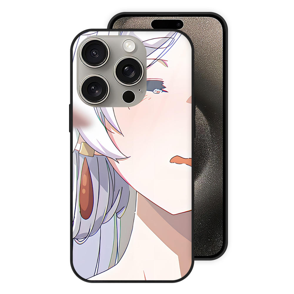 （画像用） 葬送のフリーレン Frieren 【iPhone15Pro対応】スマホケース 耐衝撃＆黄変防止 背面ガラス