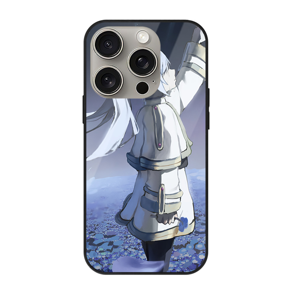 （画像用） 葬送のフリーレン Frieren 【iPhone15Pro対応】スマホケース 耐衝撃＆黄変防止 背面ガラス