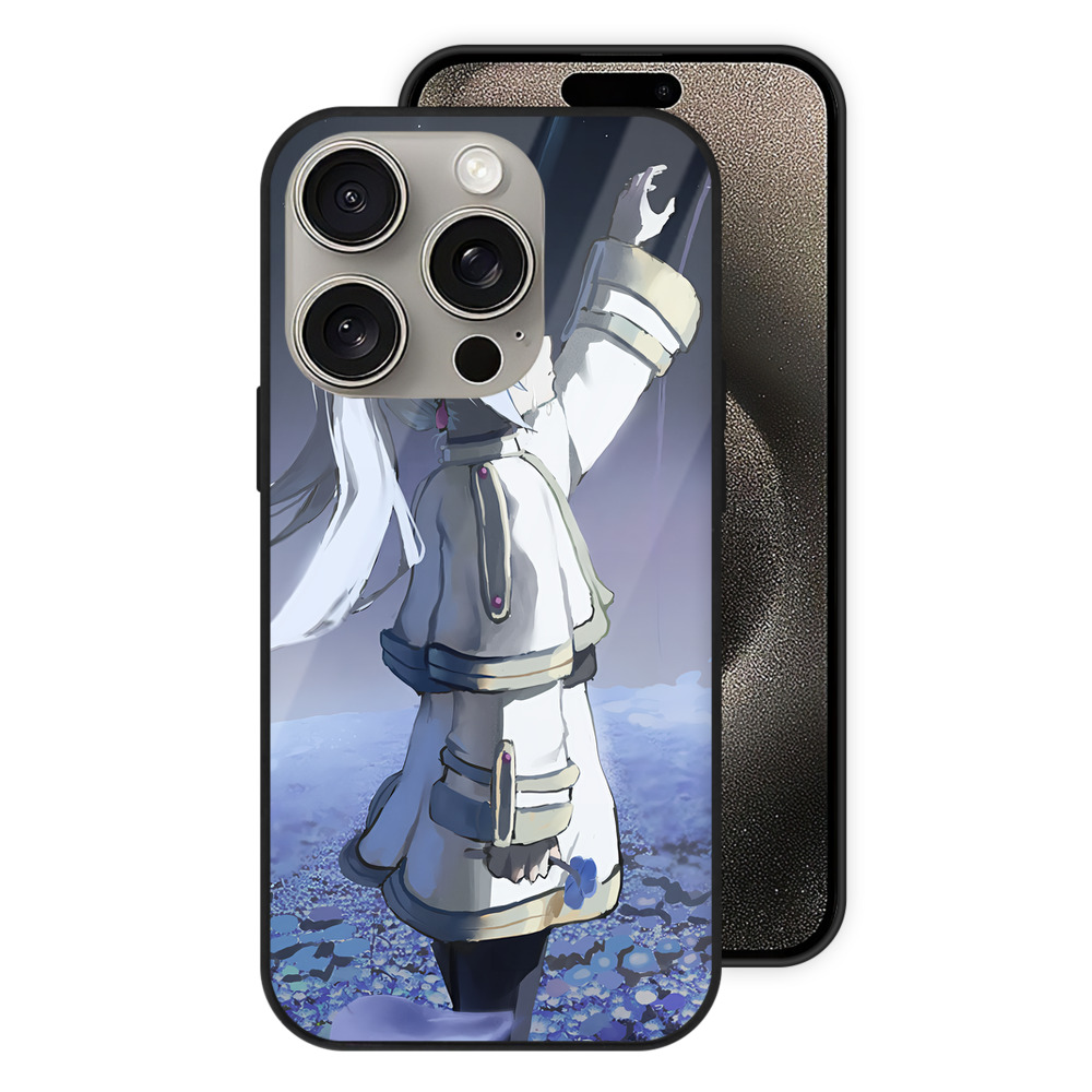 （画像用） 葬送のフリーレン Frieren 【iPhone15Pro対応】スマホケース 耐衝撃＆黄変防止 背面ガラス