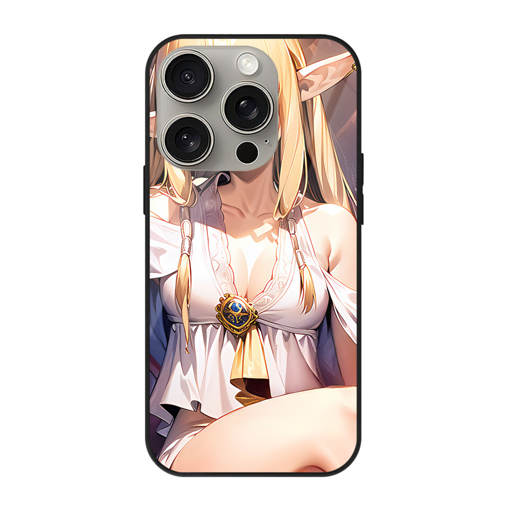 （画像用） 葬送のフリーレン Frieren 【iPhone15Pro対応】スマホケース 耐衝撃＆黄変防止 背面ガラス