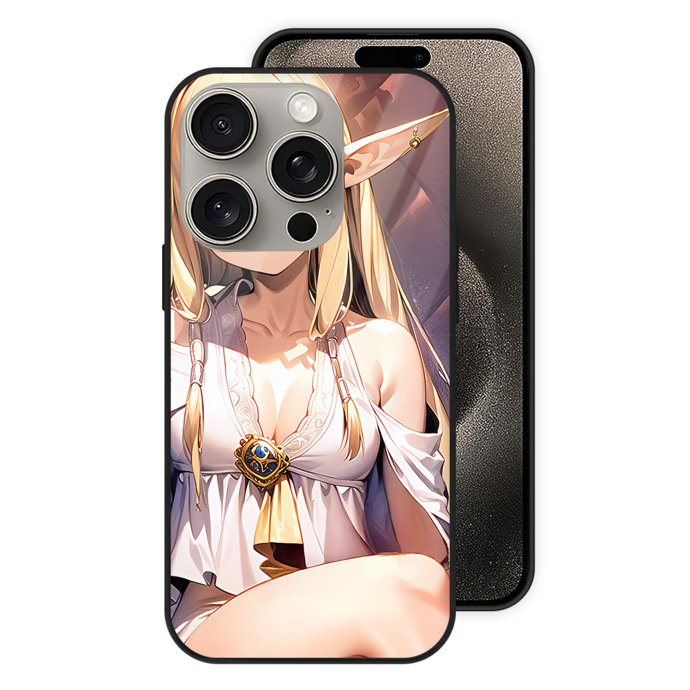 （画像用） 葬送のフリーレン Frieren 【iPhone15Pro対応】スマホケース 耐衝撃＆黄変防止 背面ガラス