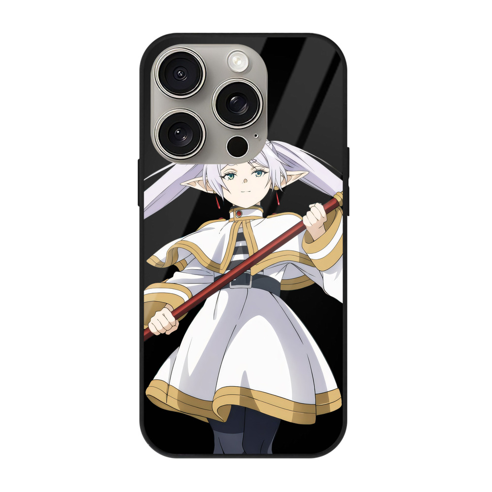 （画像用） 葬送のフリーレン Frieren 【iPhone15Pro対応】スマホケース 耐衝撃＆黄変防止 背面ガラス
