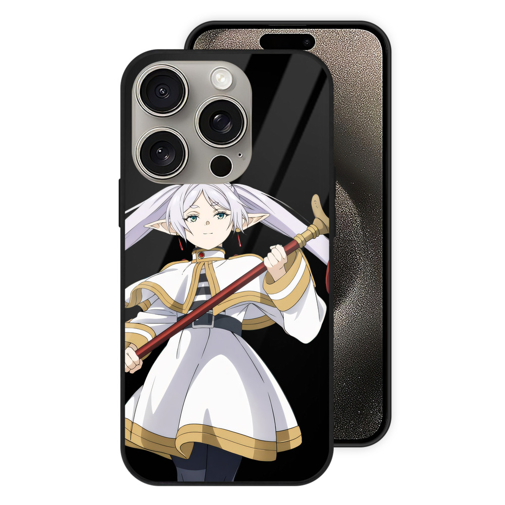 （画像用） 葬送のフリーレン Frieren 【iPhone15Pro対応】スマホケース 耐衝撃＆黄変防止 背面ガラス