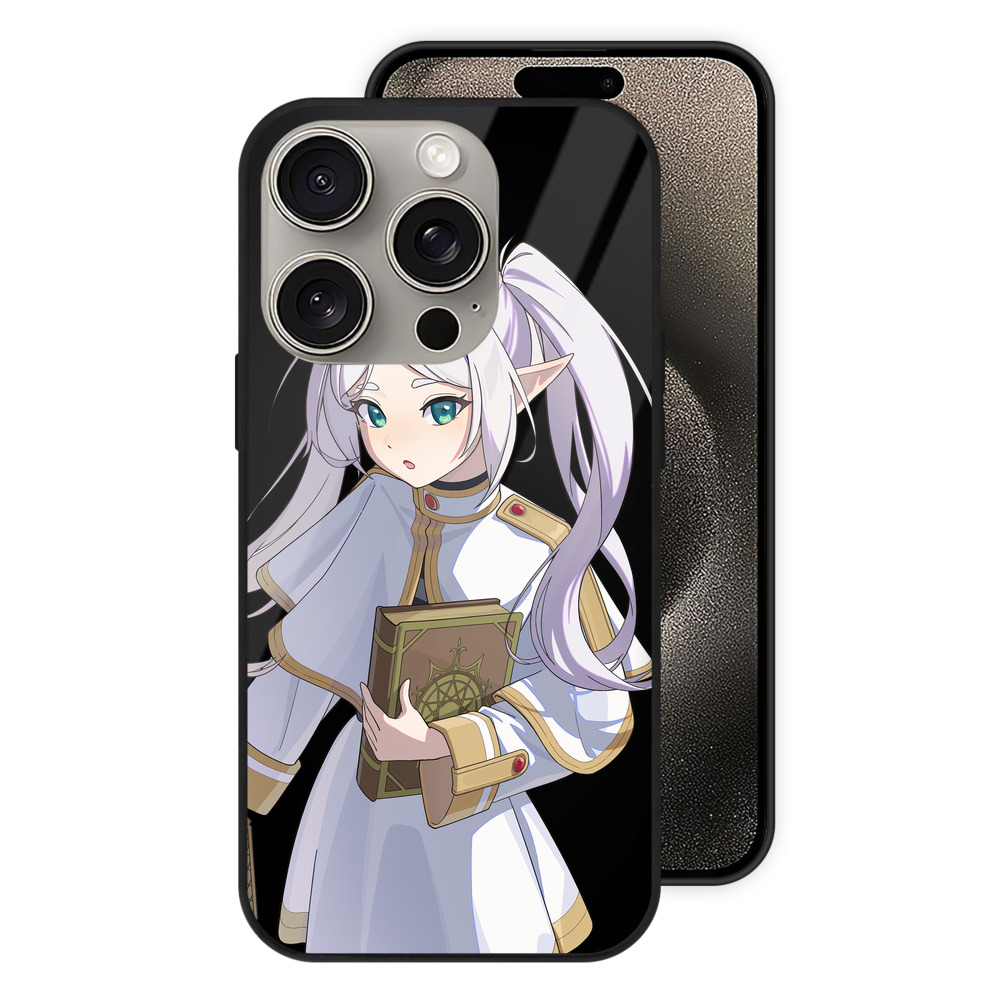 （画像用） 葬送のフリーレン Frieren 【iPhone15Pro対応】スマホケース 耐衝撃＆黄変防止 背面ガラス