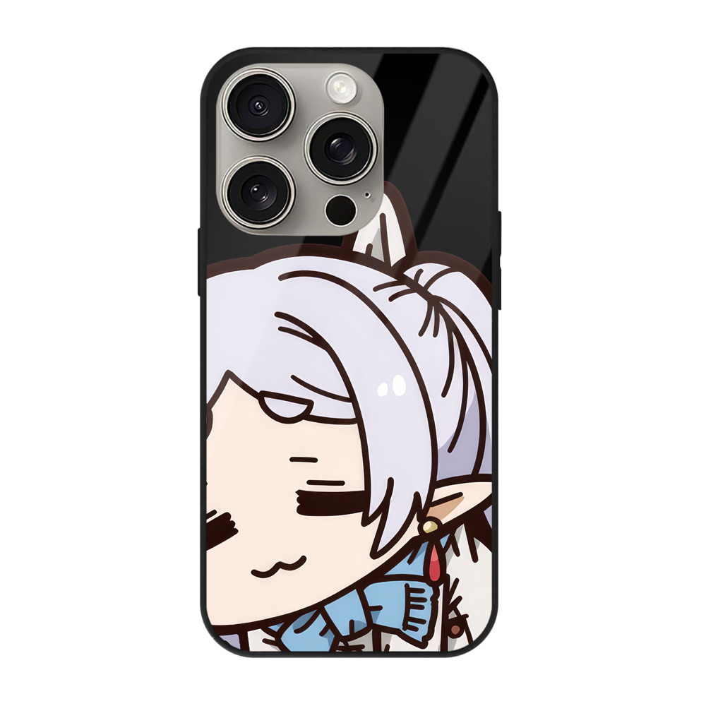 （画像用） 葬送のフリーレン Frieren 【iPhone15Pro対応】スマホケース 耐衝撃＆黄変防止 背面ガラス