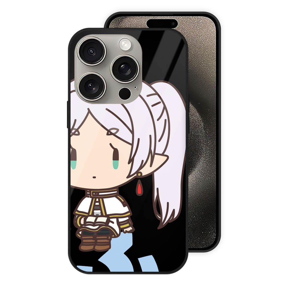 （画像用） 葬送のフリーレン Frieren 【iPhone15Pro対応】スマホケース 耐衝撃＆黄変防止 背面ガラス