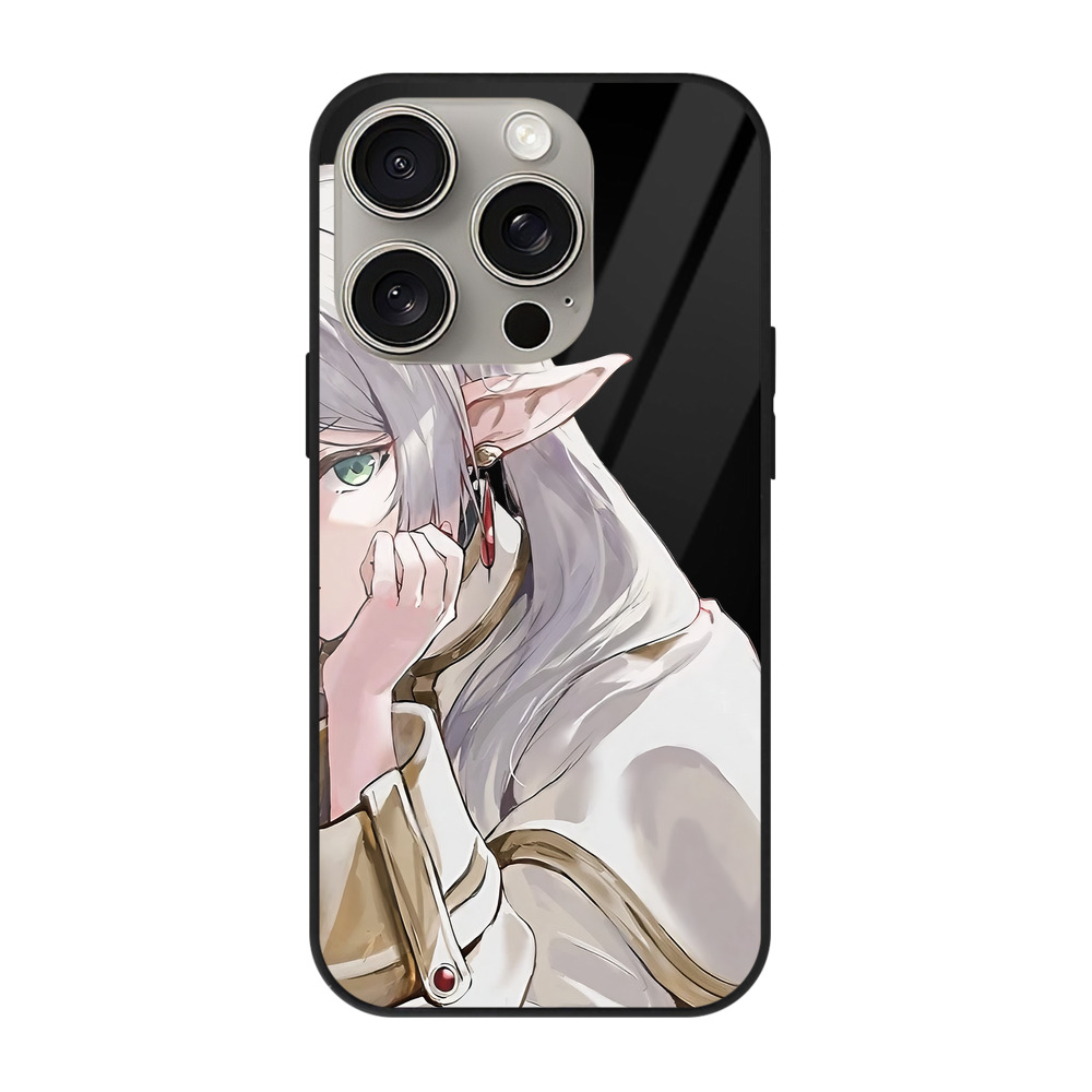 （画像用） 葬送のフリーレン Frieren 【iPhone15Pro対応】スマホケース 耐衝撃＆黄変防止 背面ガラス