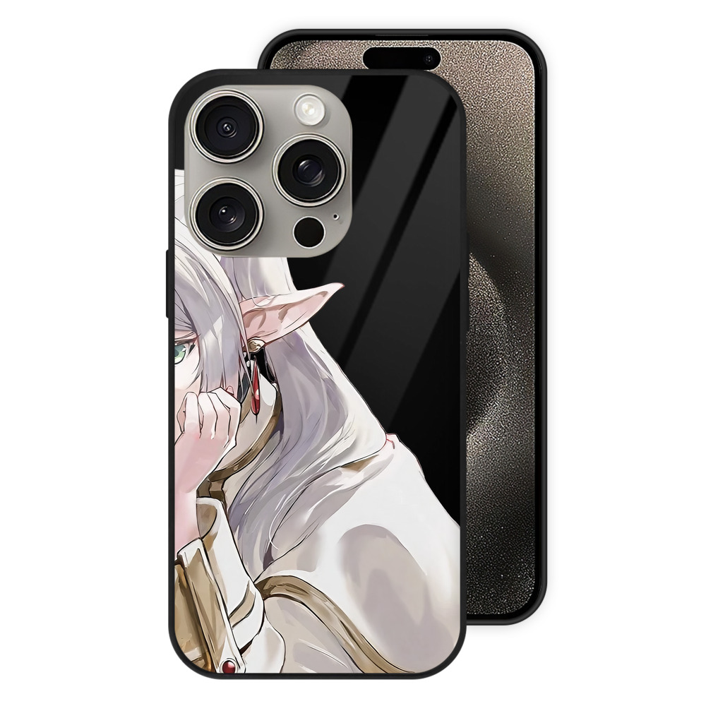 （画像用） 葬送のフリーレン Frieren 【iPhone15Pro対応】スマホケース 耐衝撃＆黄変防止 背面ガラス
