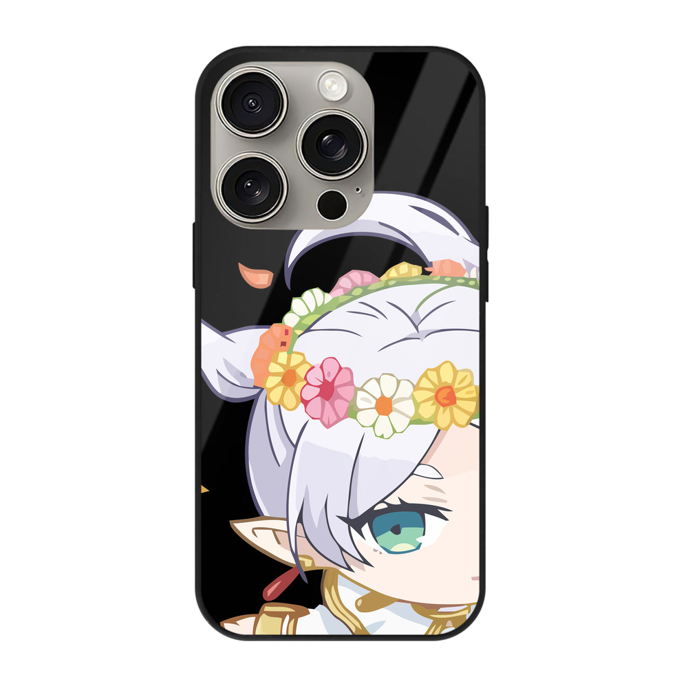 （画像用） 葬送のフリーレン Frieren 【iPhone15Pro対応】スマホケース 耐衝撃＆黄変防止 背面ガラス