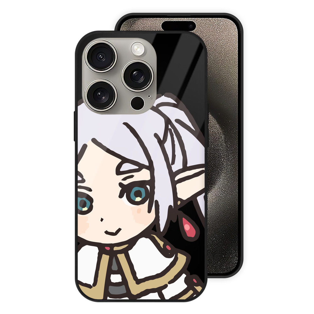 （画像用） 葬送のフリーレン Frieren 【iPhone15Pro対応】スマホケース 耐衝撃＆黄変防止 背面ガラス